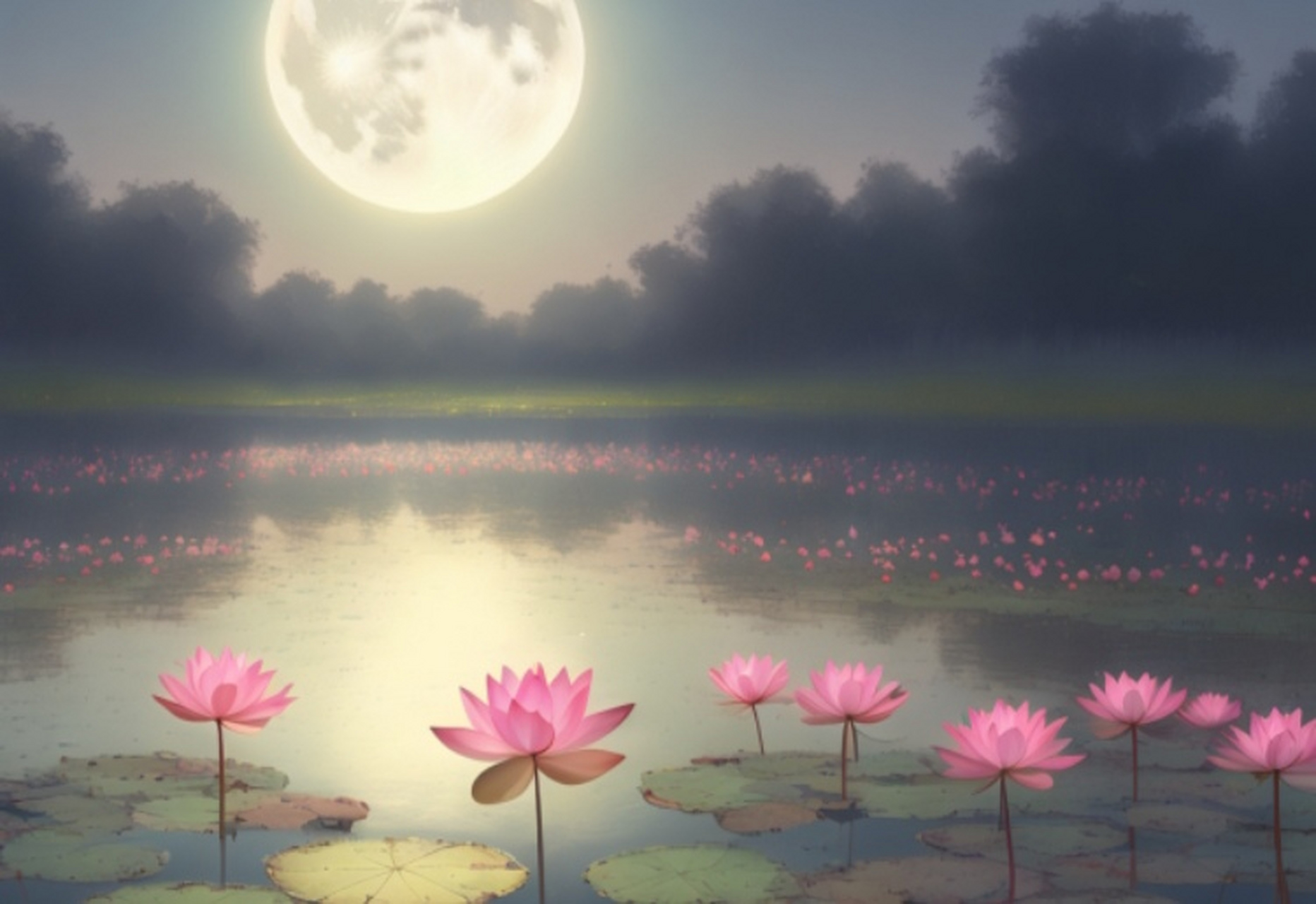 荷塘月色  (七绝:新韵)  原生藕掌舞澜池, 羞涩芙蓉探半姿.