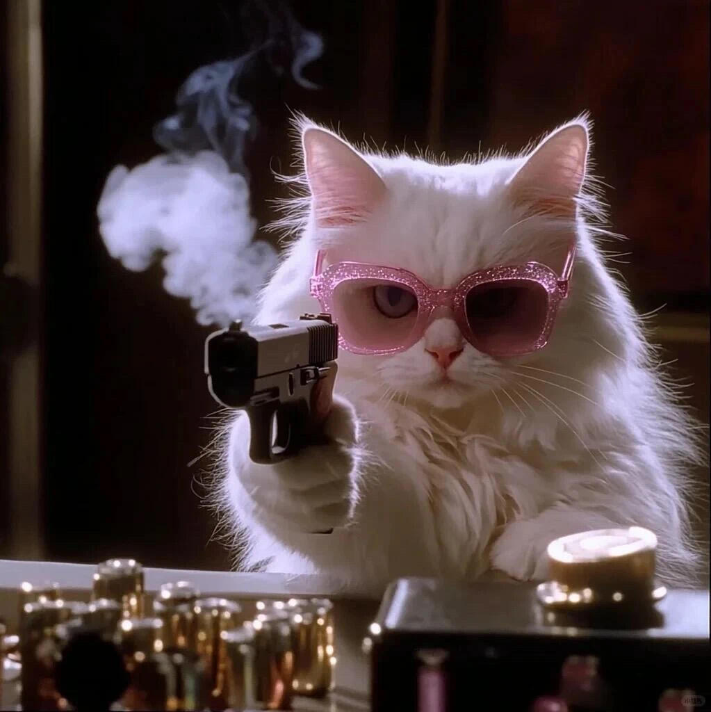 酷拽拽小猫头像 李白乘舟将欲行 叫声宝贝行不行 拿图点赞