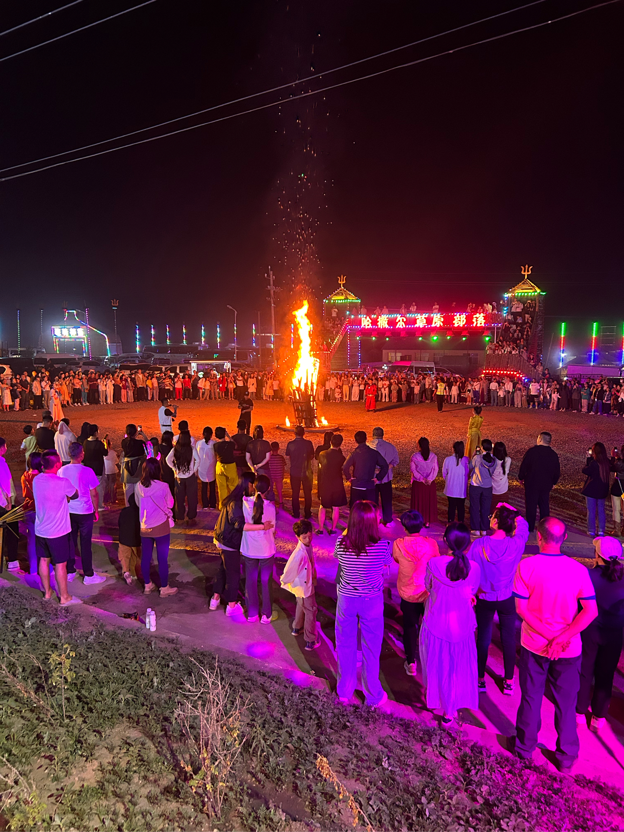 那达慕大会篝火晚会图片