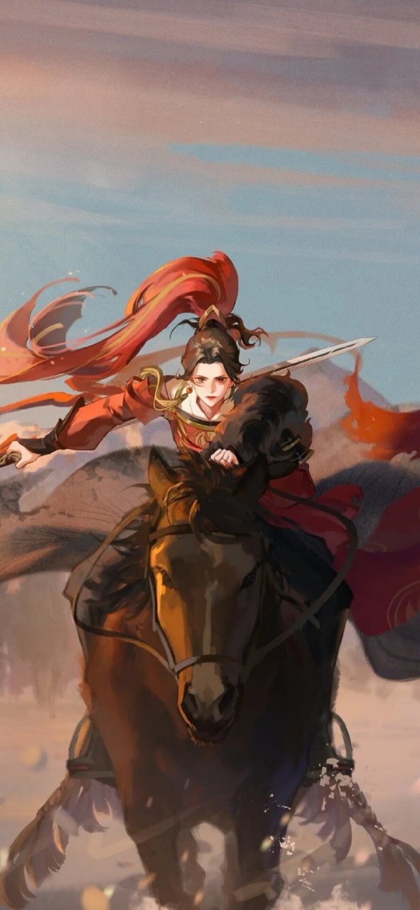 古风壁纸# #动漫壁纸# 飒爽英姿的女将军奉命出征!爱了爱了