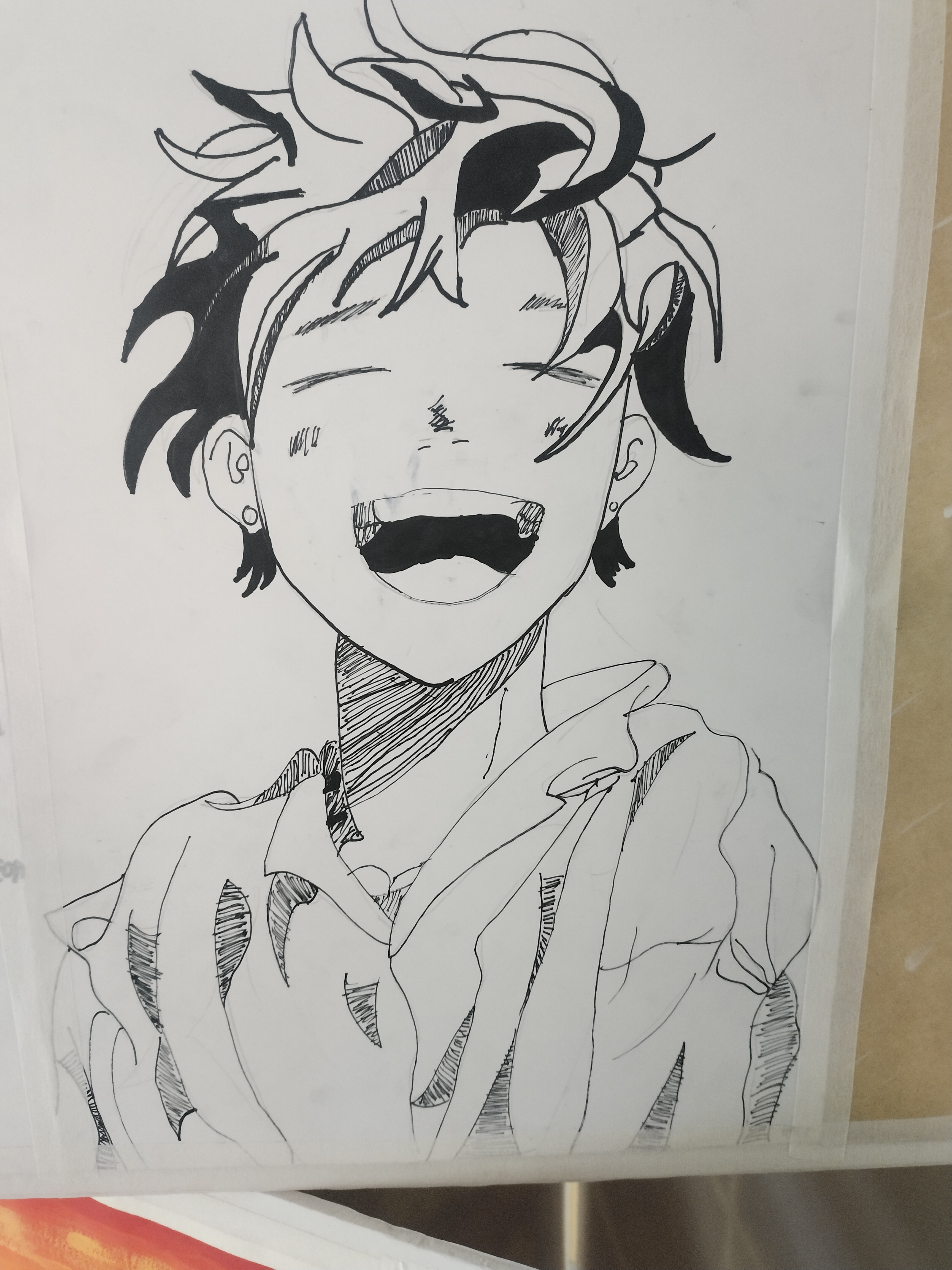 乙坂有宇素描图村田雄介画画伤痕累累但笑着男人绘画寿镜吾简笔画怪奇