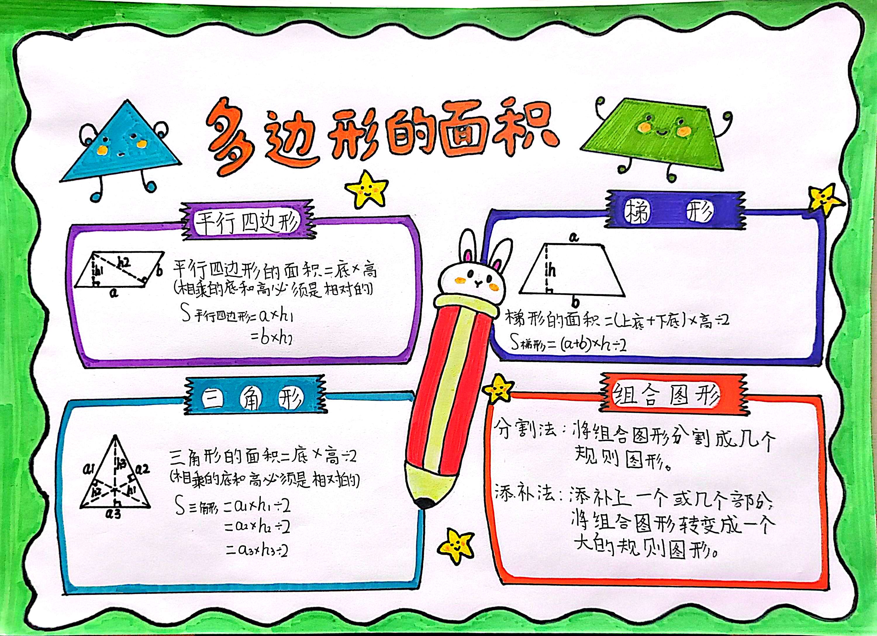 小学生四年级下册多边形的面积手抄报