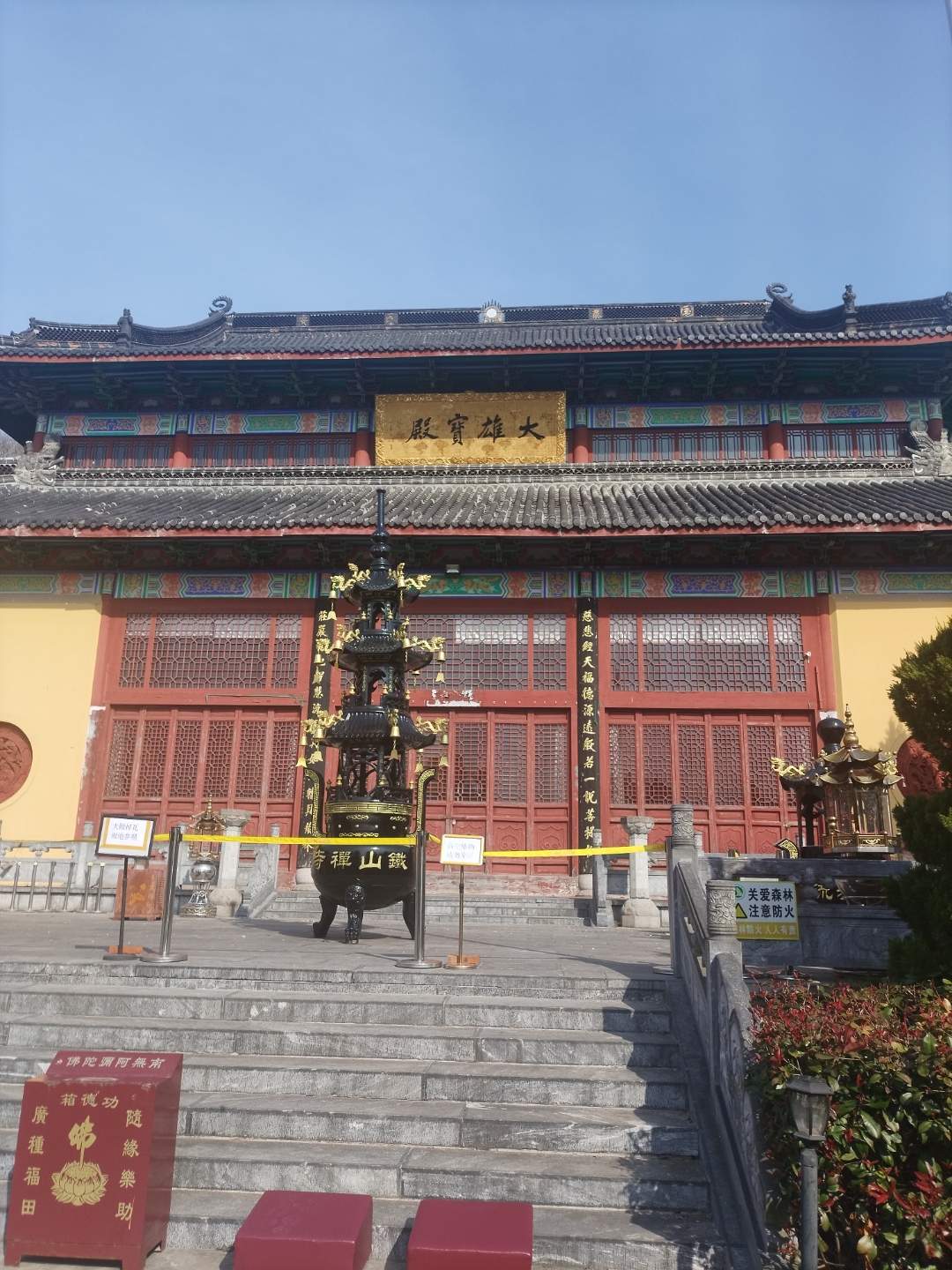 整齐排列的树木如同守卫,静静地守护着这条灰色石板铺就的小道