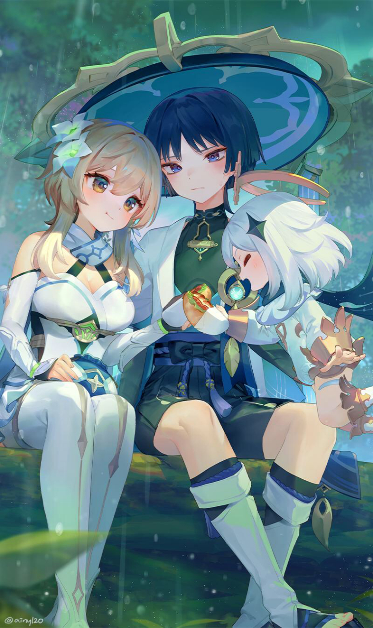 原神# 荧&散兵&派蒙.
