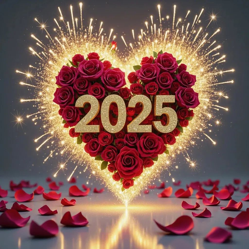 2025年的心愿,就从这一刻许下,愿我们的爱情像这心形烟花一样璀璨绽放