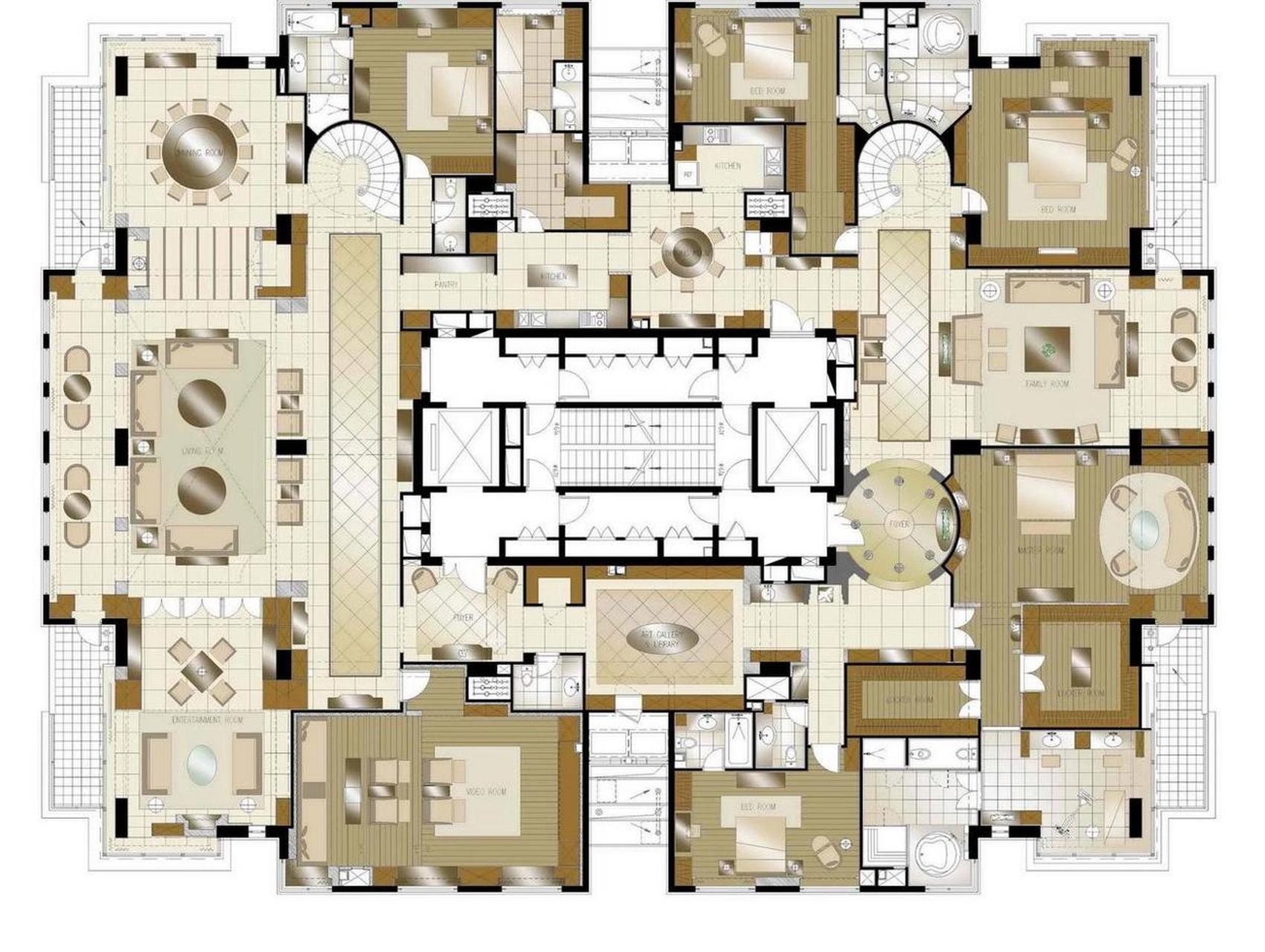 这种超大平层户型不光费钱,关键还费眼呀,看了半天