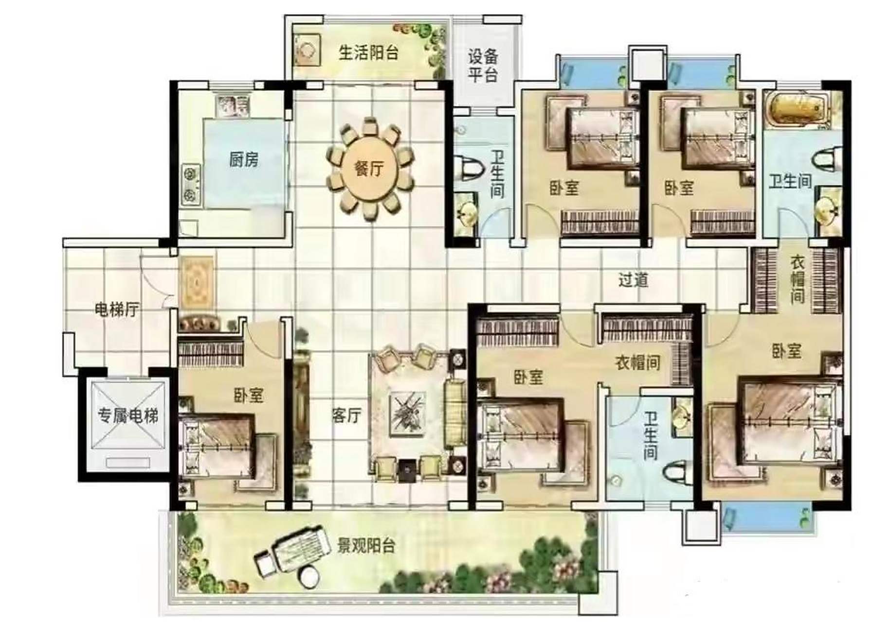 户型的认知,不管横看竖看都找不出任何缺陷,南北通透双阳台,u形大厨房