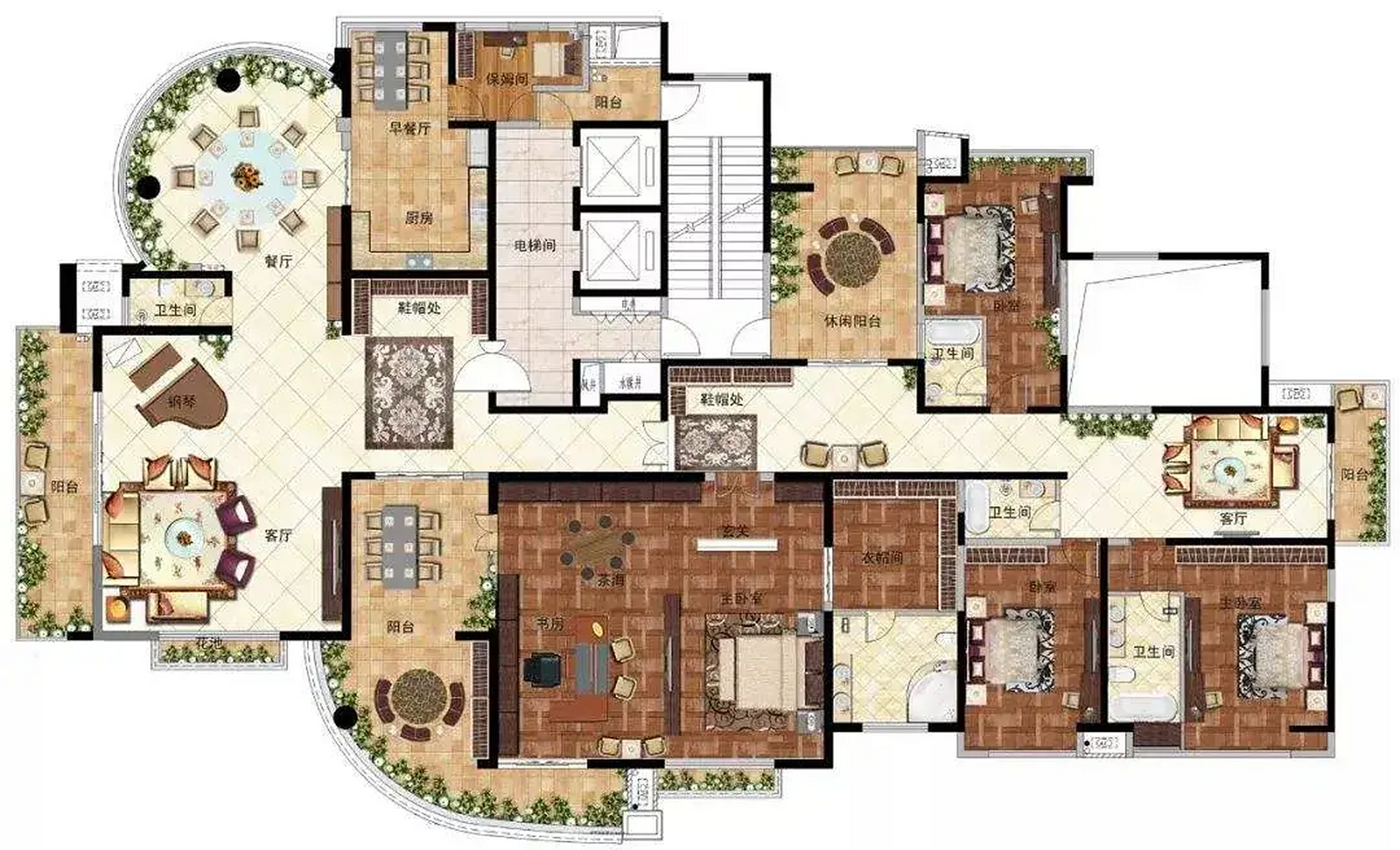 700平方两梯一户,独占一层,确实有点"豪横",看完户型布局会让你惊讶的