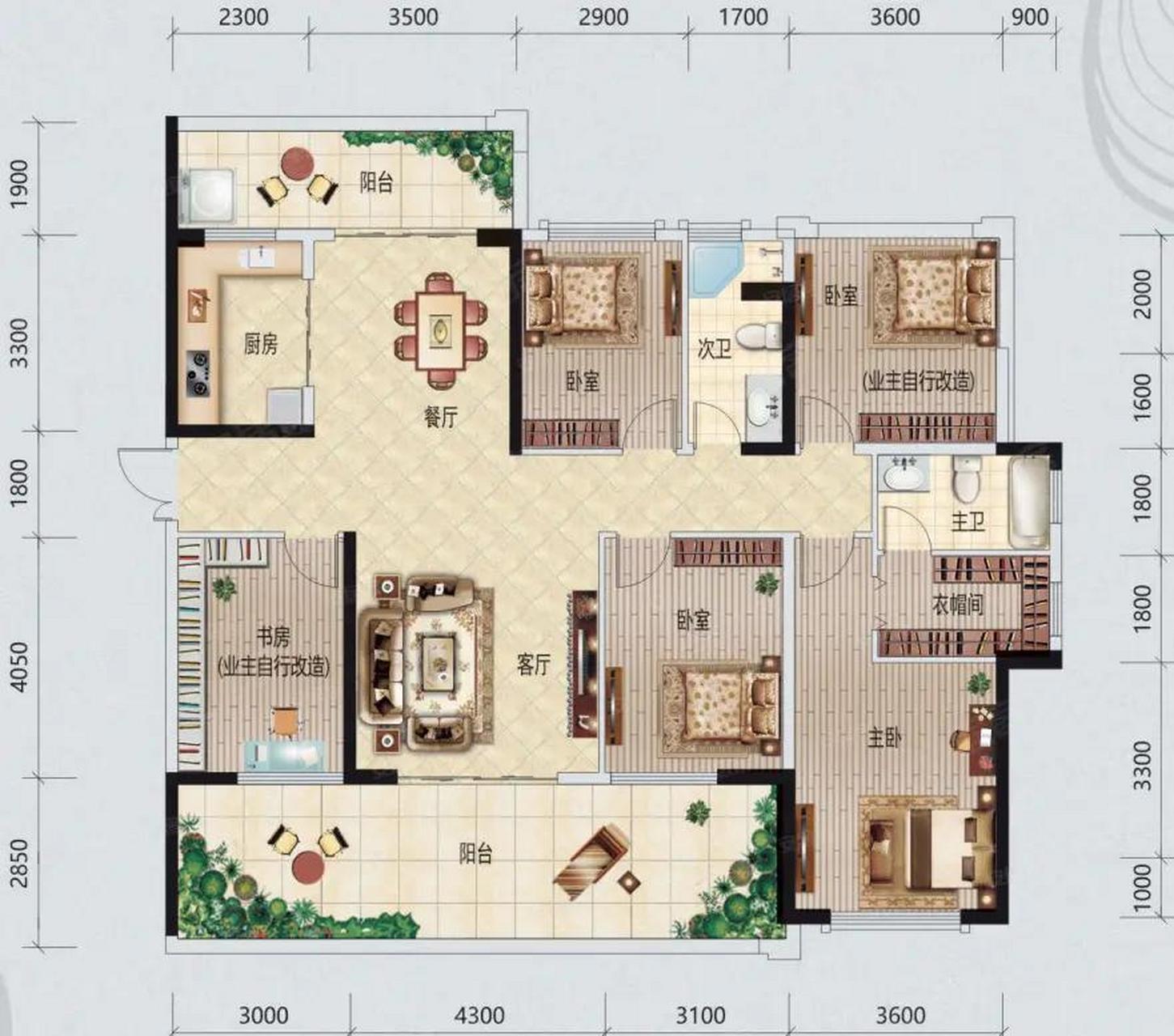 您喜欢的五室户型她来了…,无论从布局还是动线上都非常的完美,尤其