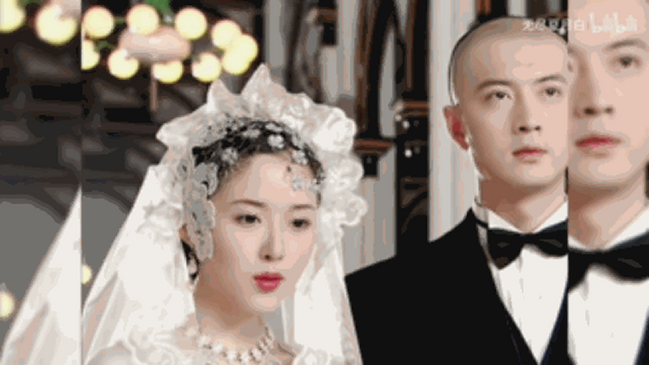 颜丹晨的民国婚纱造型真的美得发光!明眸善睐,不愧是最美嫦娥.