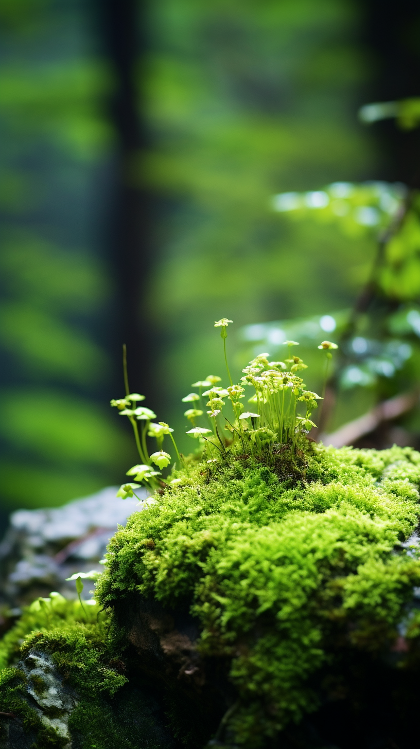 青苔上的小花花