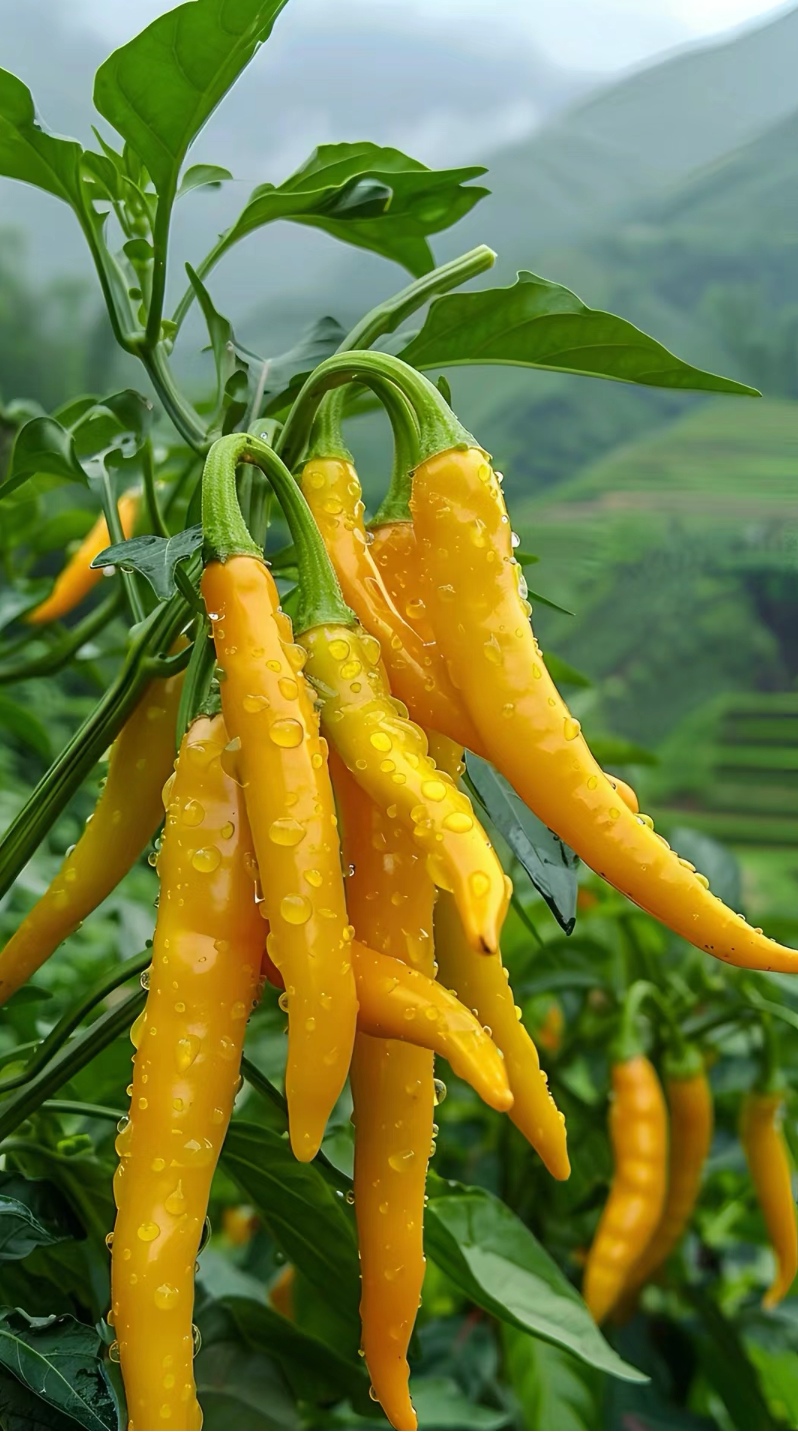 黄椒闪耀时刻9715  90雨后,我偶遇了这棵挂满金黄辣椒的植物