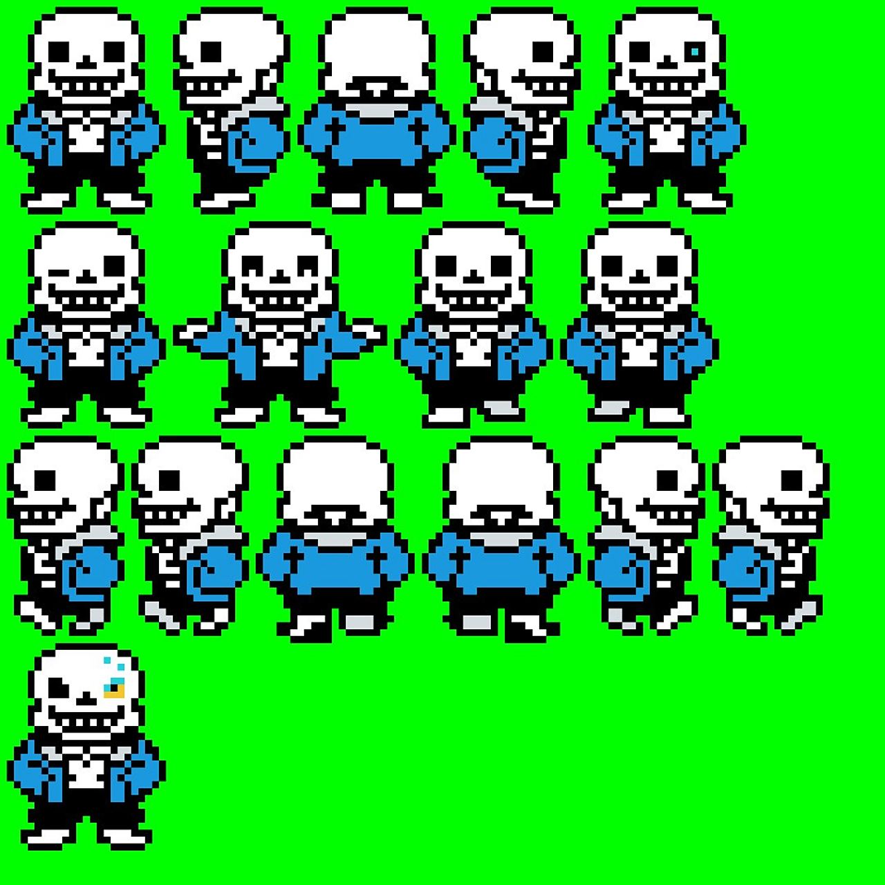 sans绿幕素材(最下面是困难)