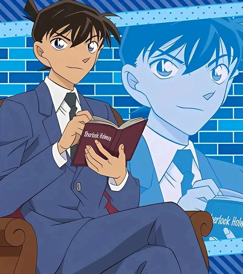 我靠在椅背上,翻阅着手中的《福尔摩斯探案集》,柯南的侧脸映衬在书页