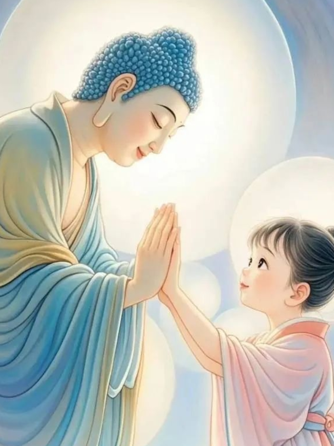 "南无",众生求救之手;"阿弥陀佛",弥陀救度之手