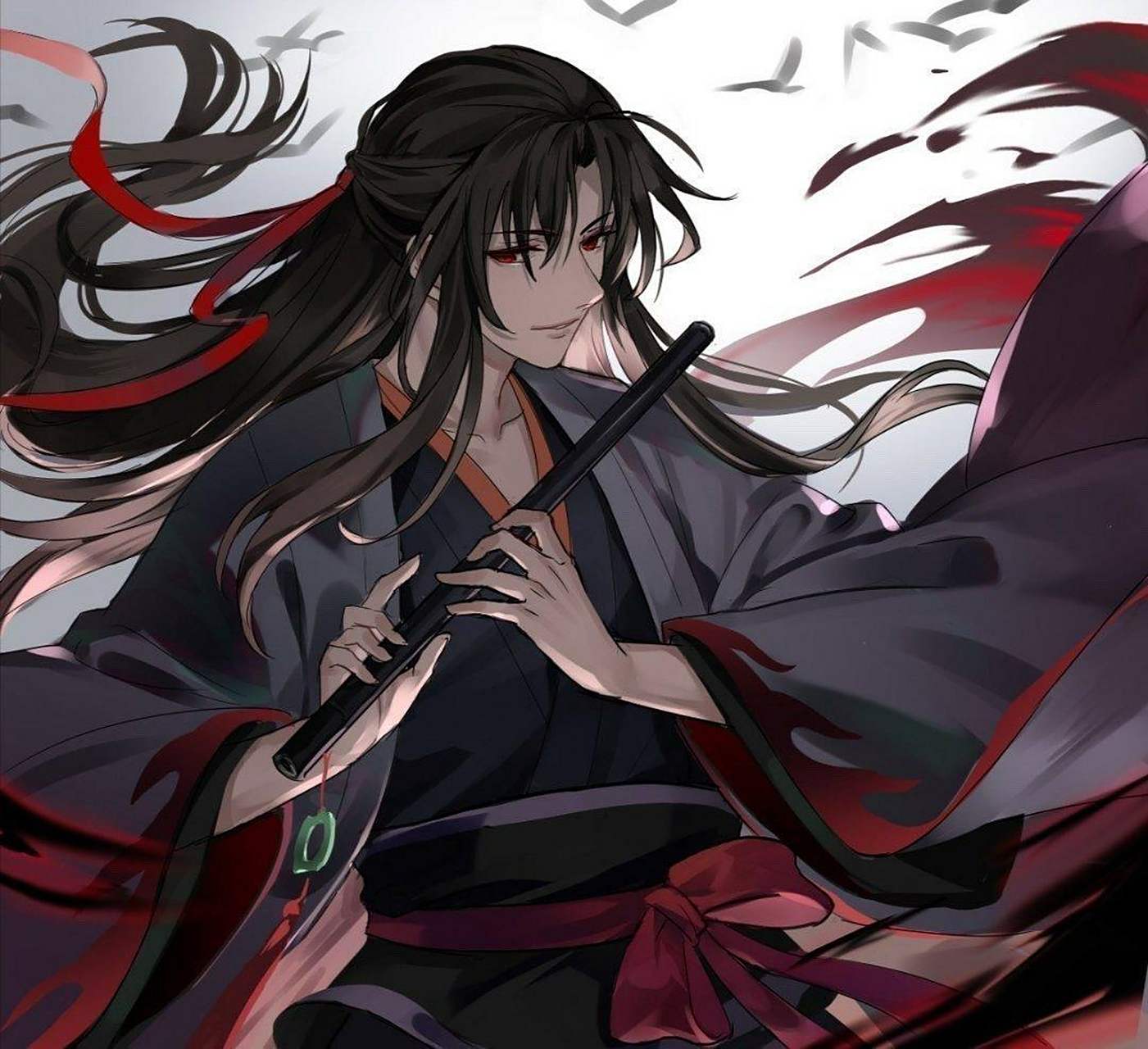 动漫美图# 世人皆知夷陵老祖魏无羡吹笛御尸的恶鬼模样.