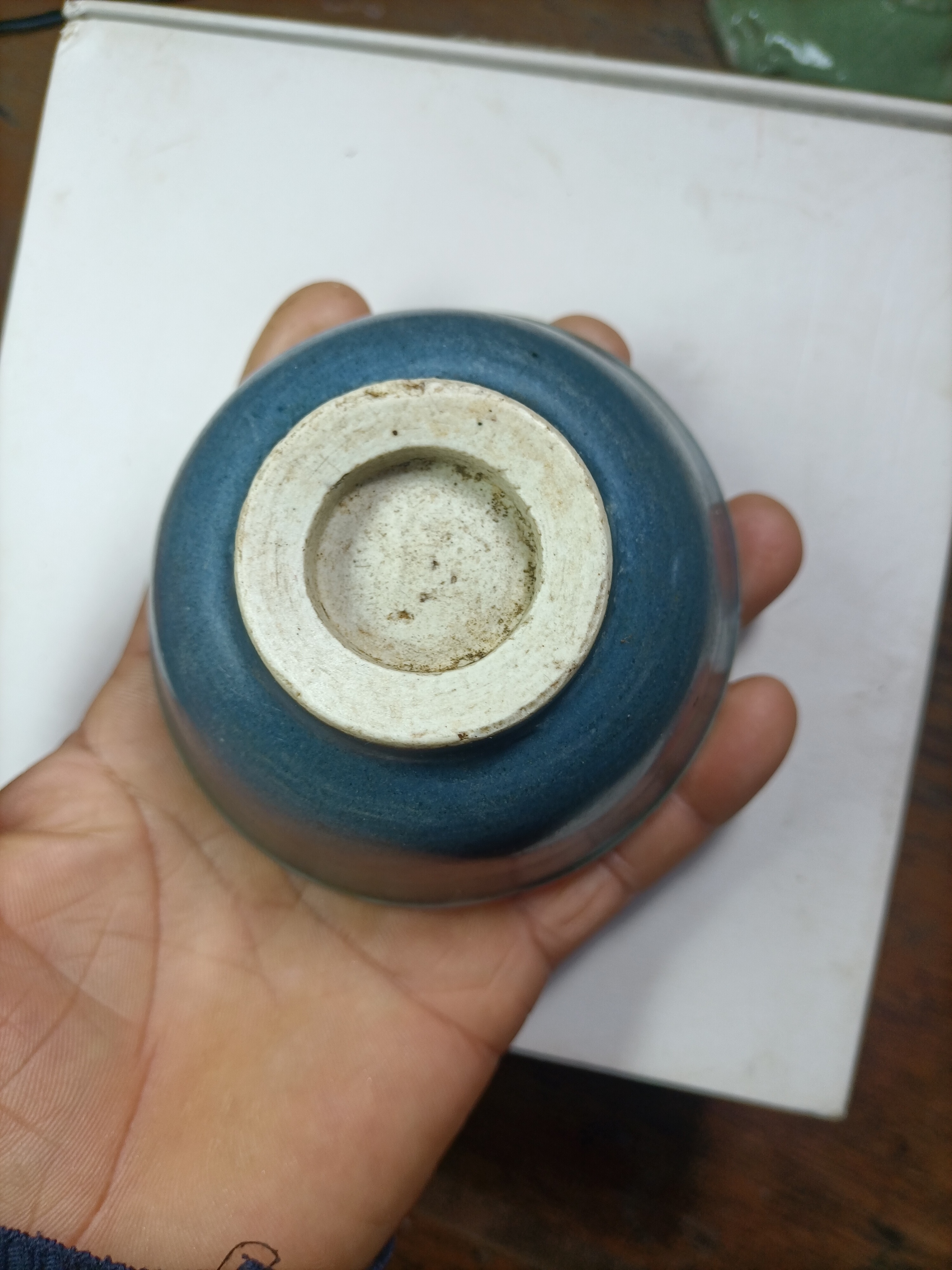 清代康熙玉璧底祭篮釉压手杯#晒晒老物件# #古玩字画瓷器玉器古董鉴定