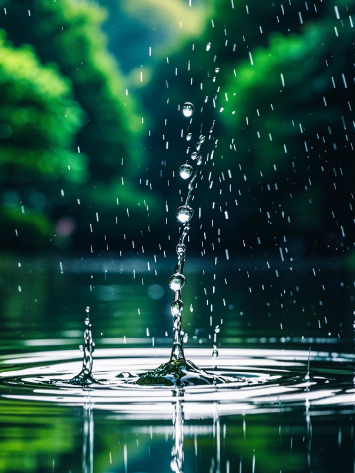 无阻的图片雨滴落入河中图片雨里的风景雨图片雨幕图片唯美雨幕图片