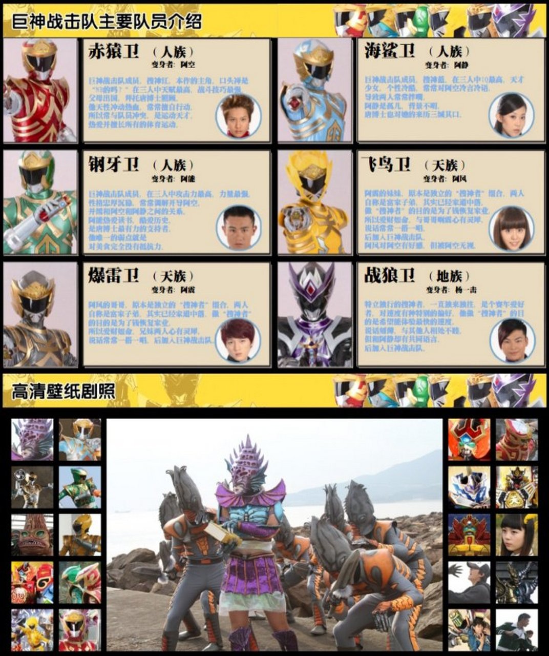 巨神战击队第一部《龙马战击队》 战卫: 人族～赤猿卫,钢牙卫,海鲨卫