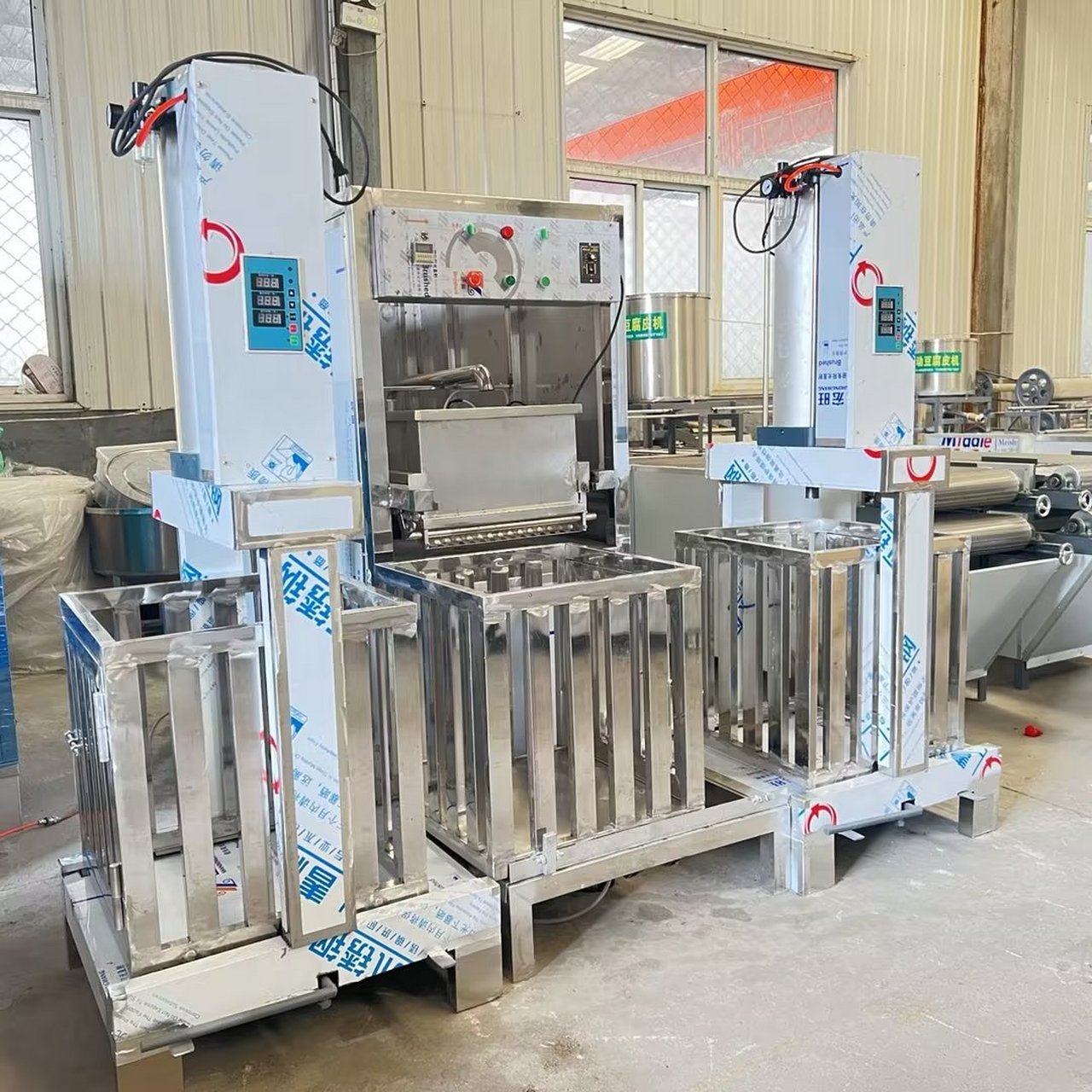 全自动豆干机,按键操作,自动泼浆压榨,一个小时二三百斤#全自动豆干机