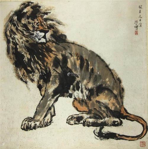 徐悲鸿画狮子系列作品欣赏欣赏#艺术# #动态连更挑战