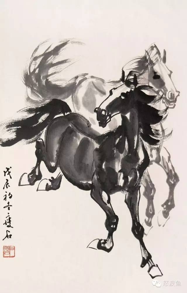 尹瘦石画马作品欣赏#艺术# #动态连更挑战