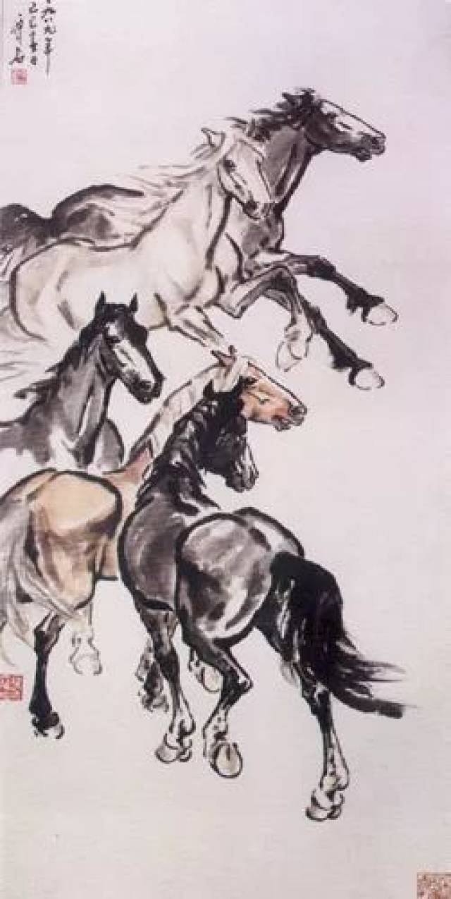 尹瘦石画马作品欣赏#艺术# #动态连更挑战