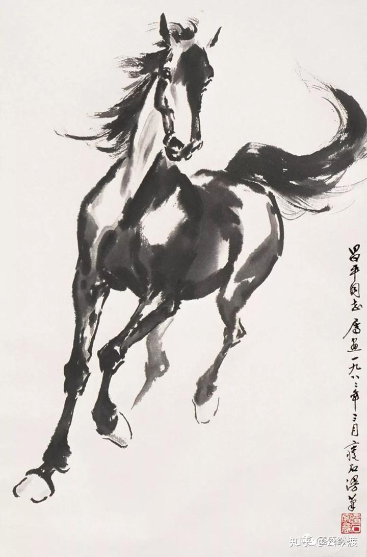 尹瘦石画马作品欣赏#艺术# #动态连更挑战