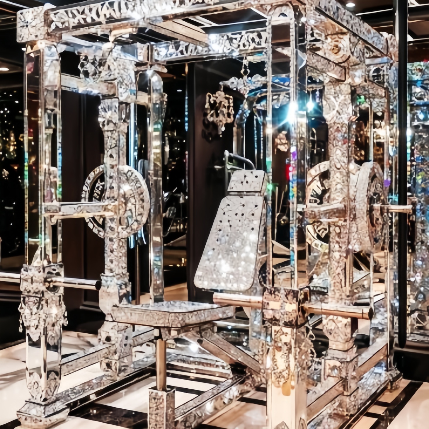 这么金碧辉煌的健身房是不是只有迪拜的那些土豪才能拥有?