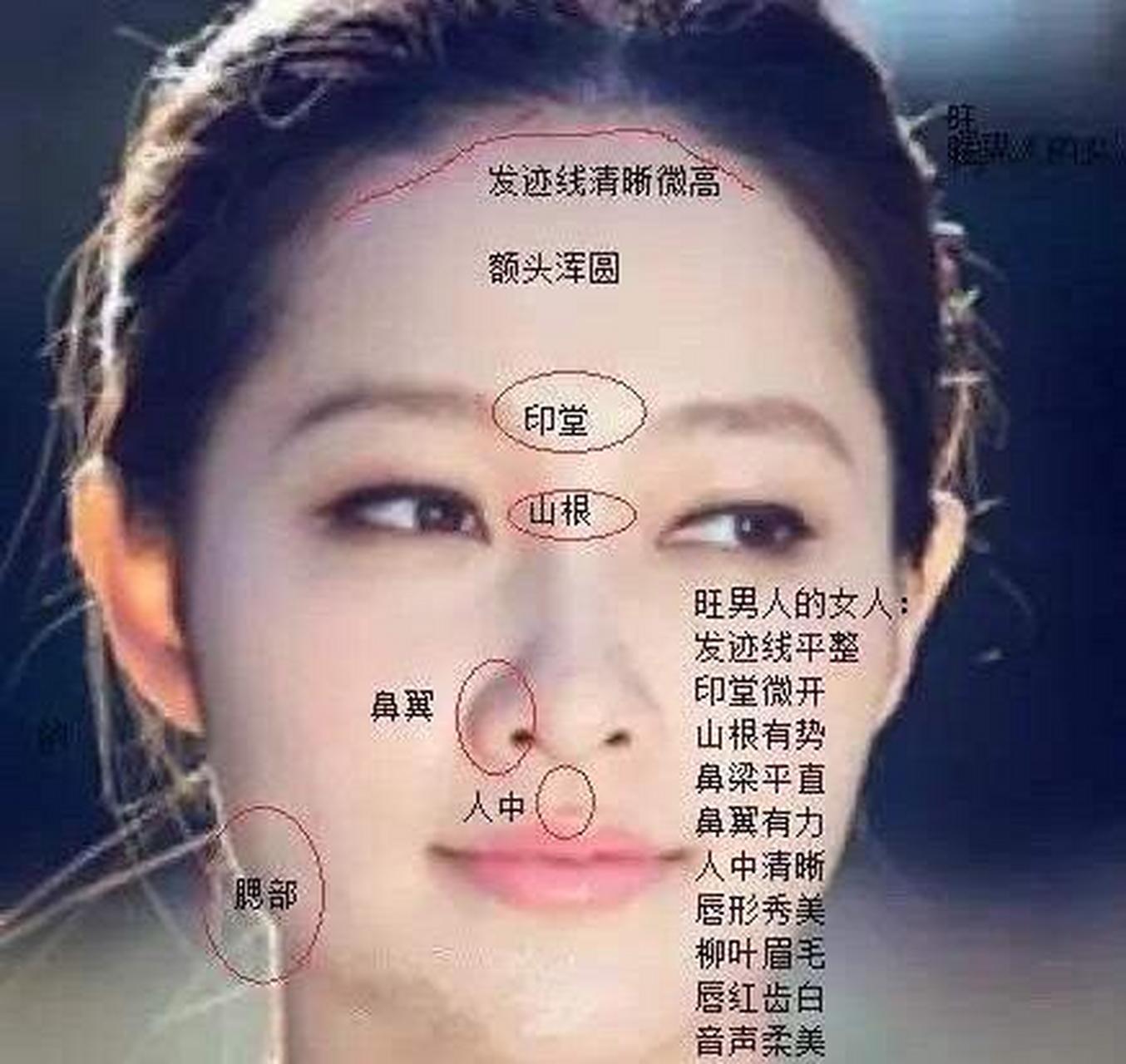 女人旺夫脸面相;  额头饱满的脸型 额头不能太低,太窄,只有饱满的额头