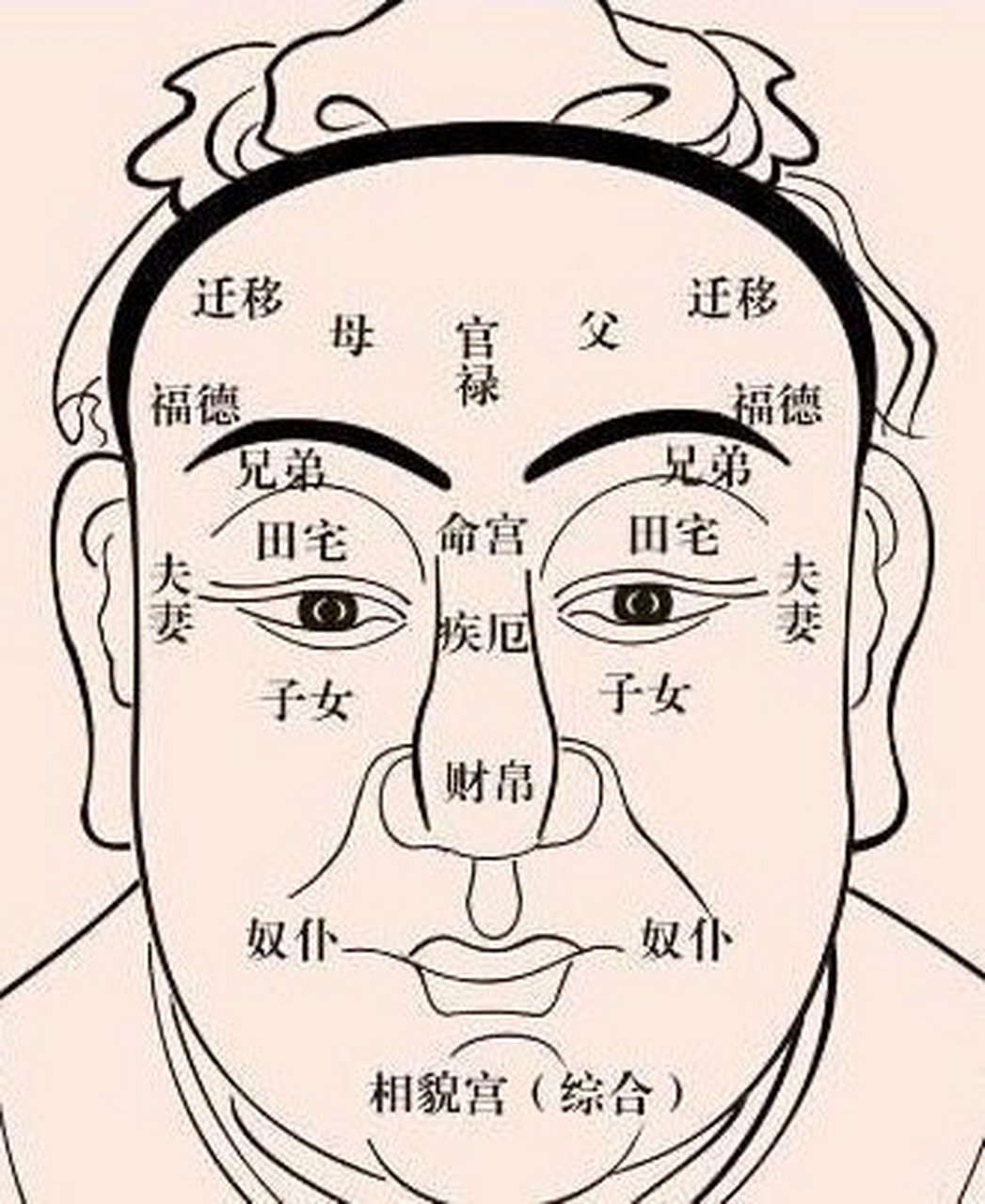 面相与命运;  在面相学中,额头的位置会反映了一个人的福气多少.