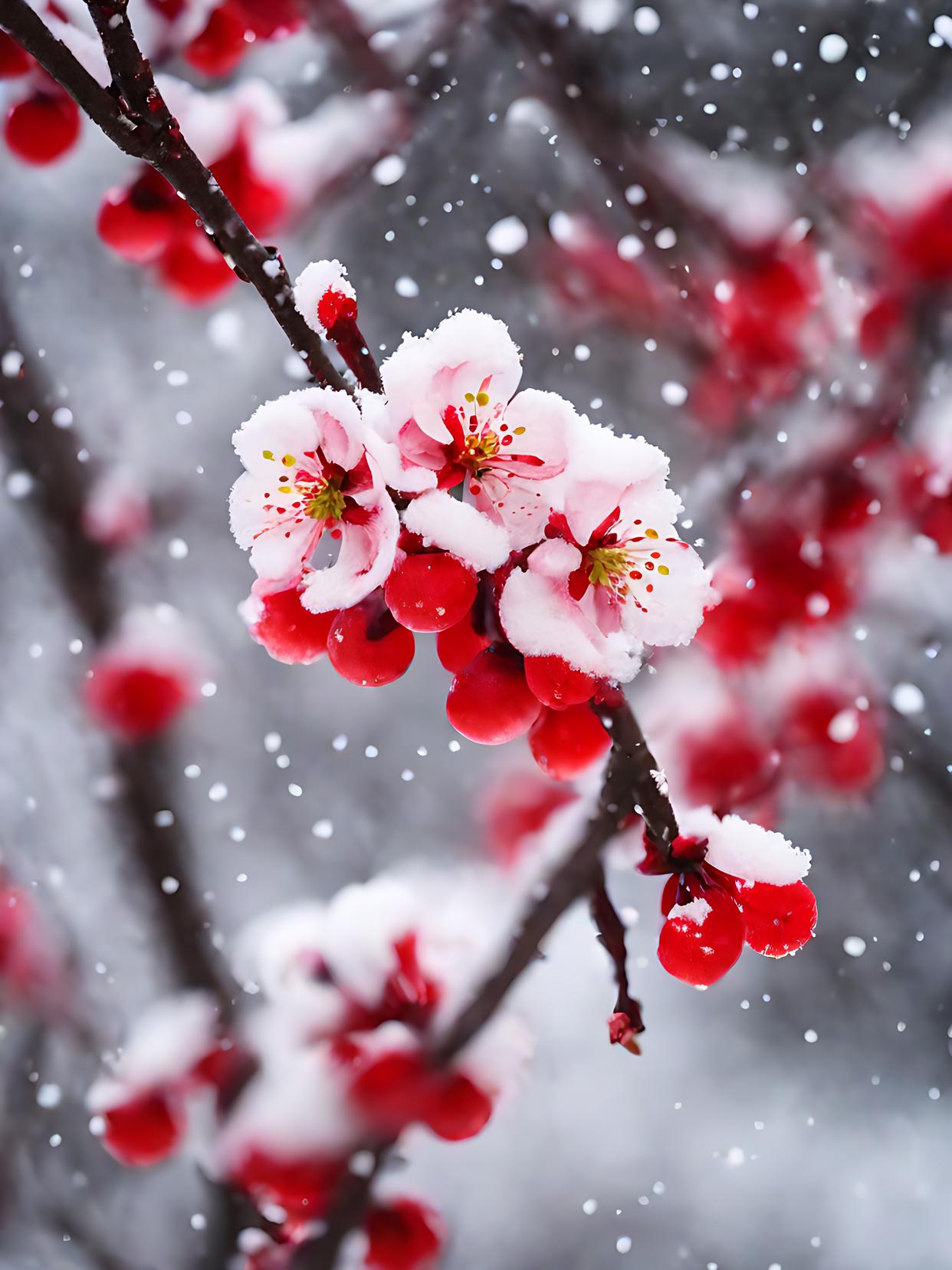 梅花图片 雪景 意境图片