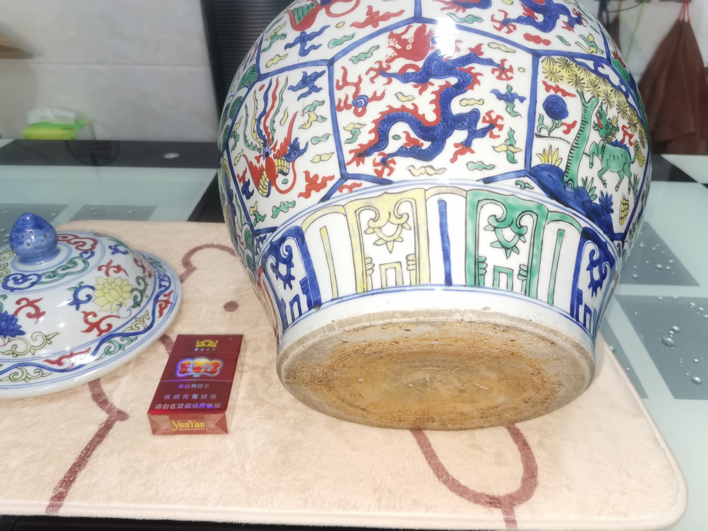 清康熙斗彩将军罐(明嘉靖款)(150)(3-3)