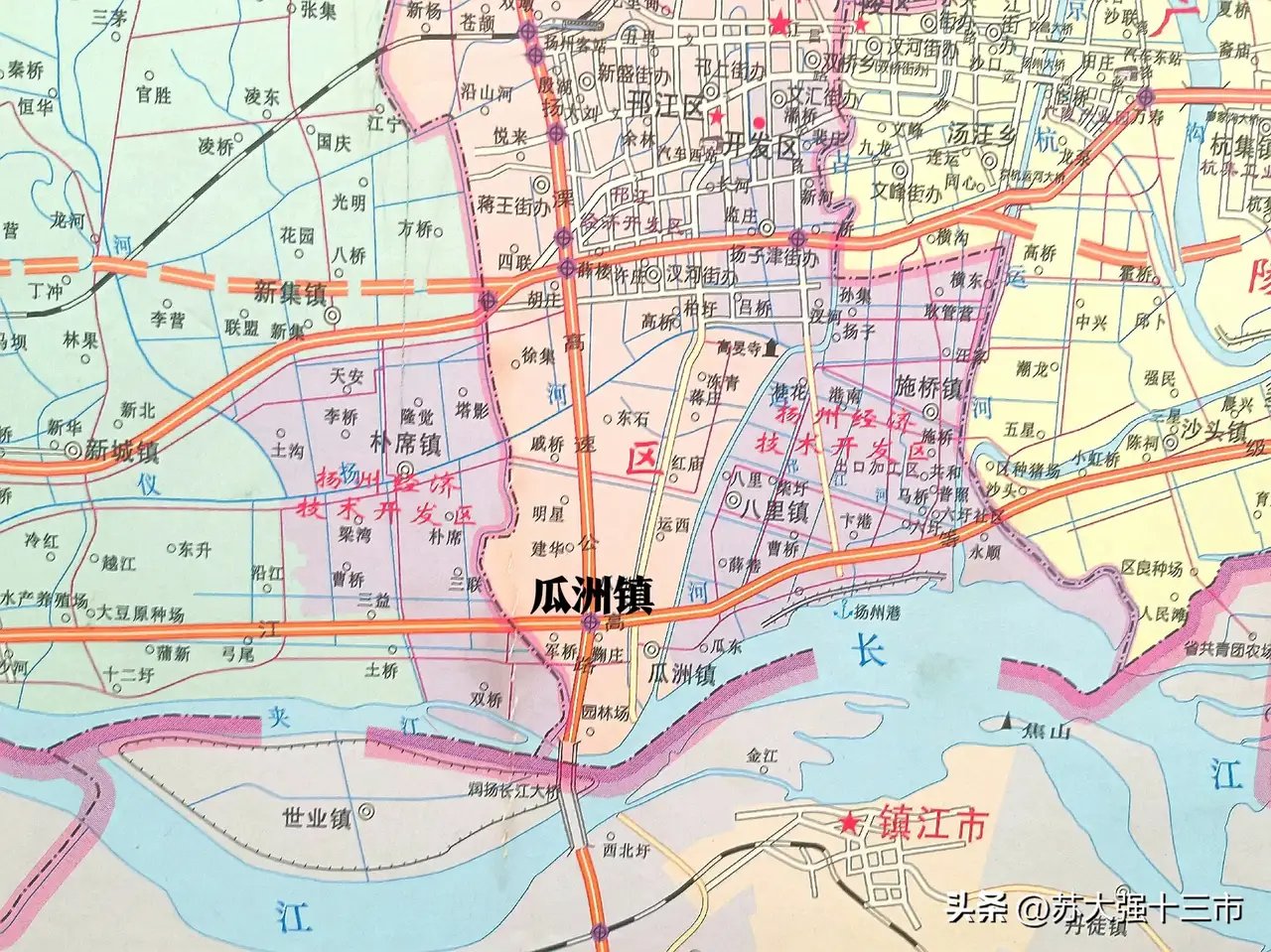 给个建议,干脆把邗江瓜洲镇划到扬州开发区的范畴,这样扬州开发区不用