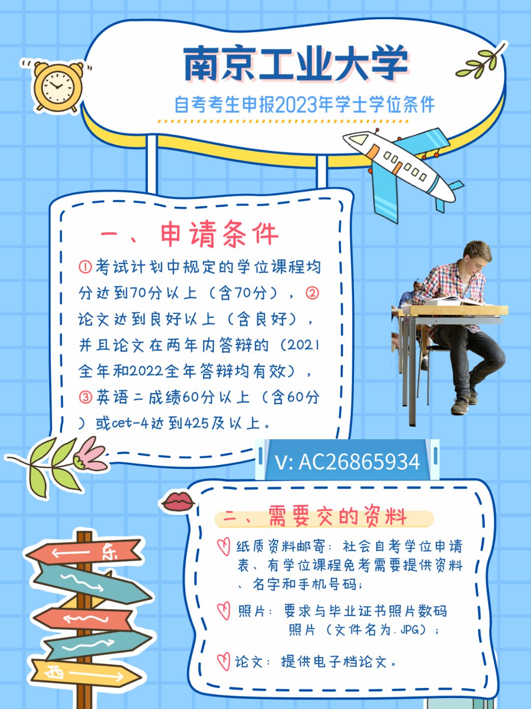 江苏省自考本科部分院校申请学士学位条件是什么?