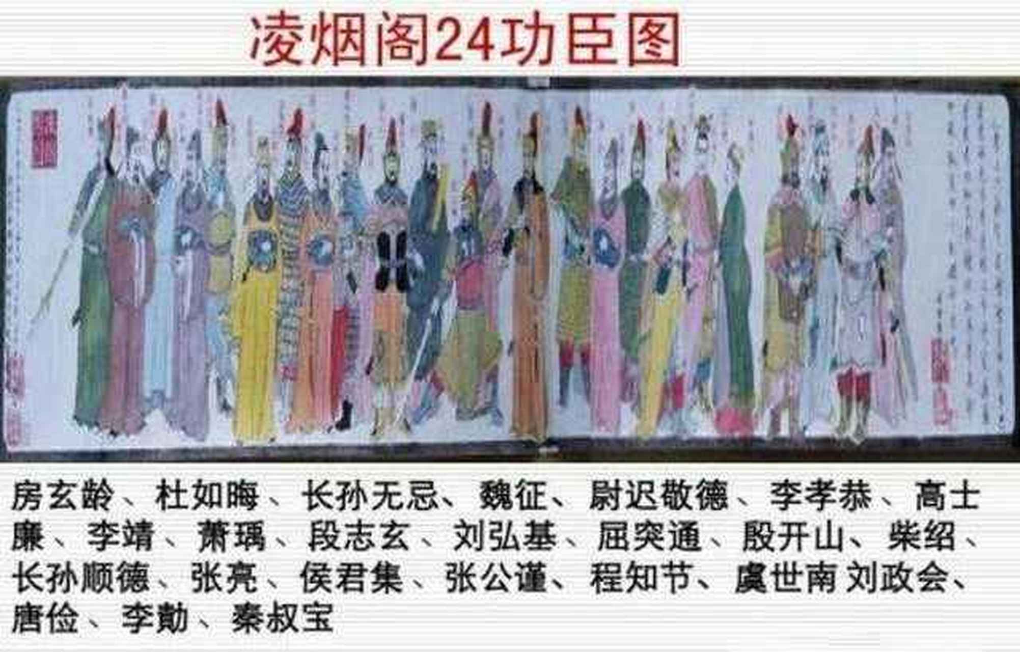 凌烟阁二十四功臣 唐朝初期在凌烟阁画像纪念开国功臣,分了三类 1