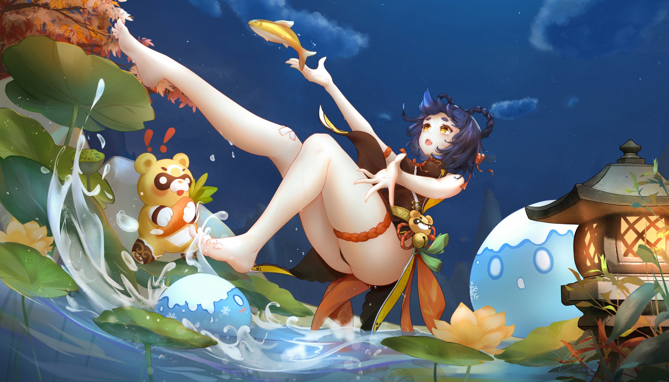 动漫美图# 原神:香菱 画师:劉了了