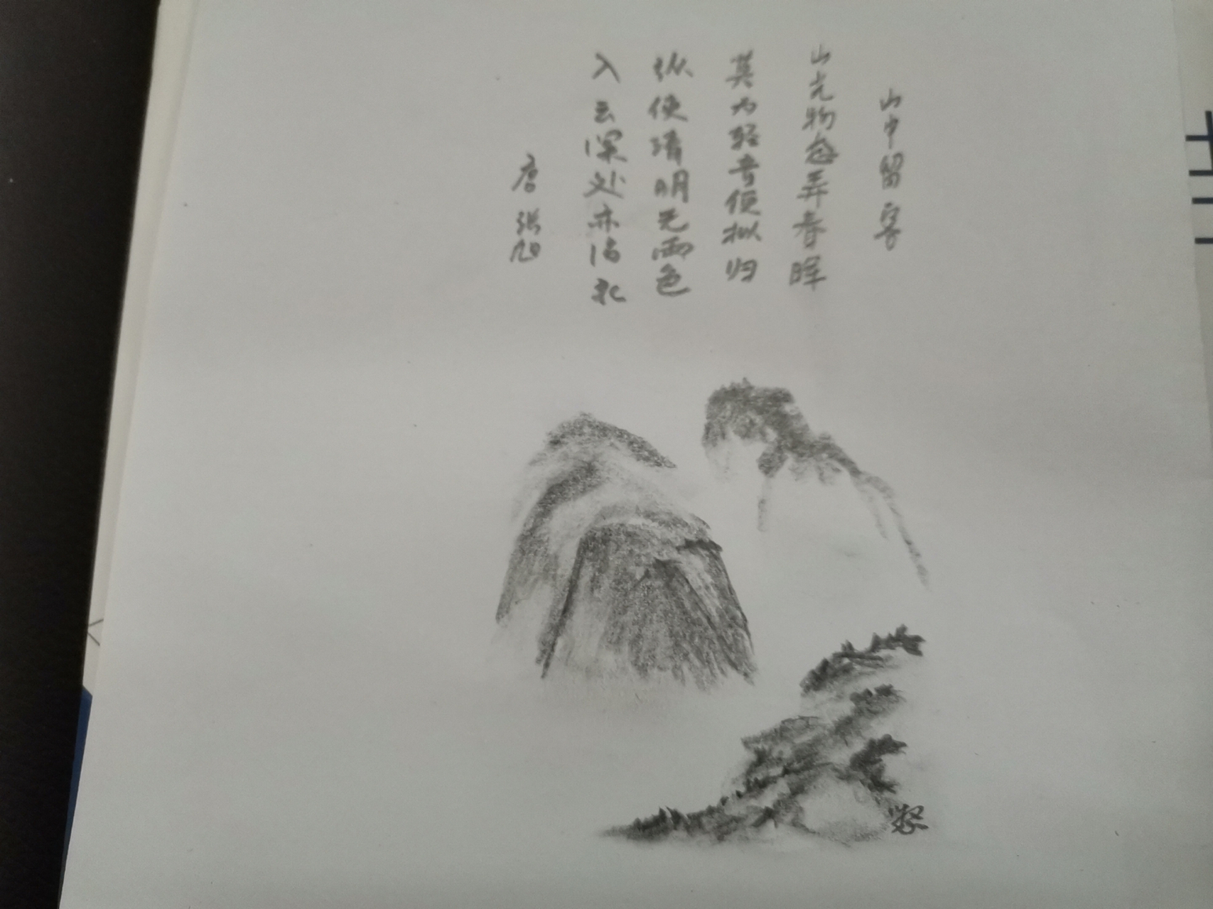 古詩寫意之 《山中留客》