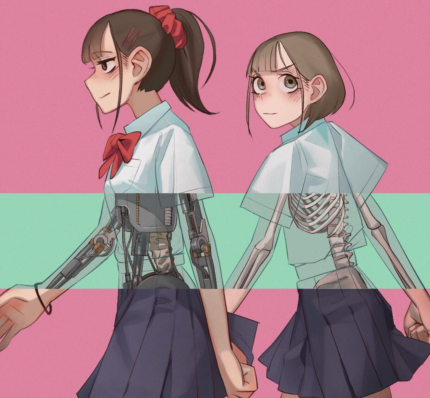 机械系jk少女的日常……  #推特爱上二次元#  画师:めいかあ twi