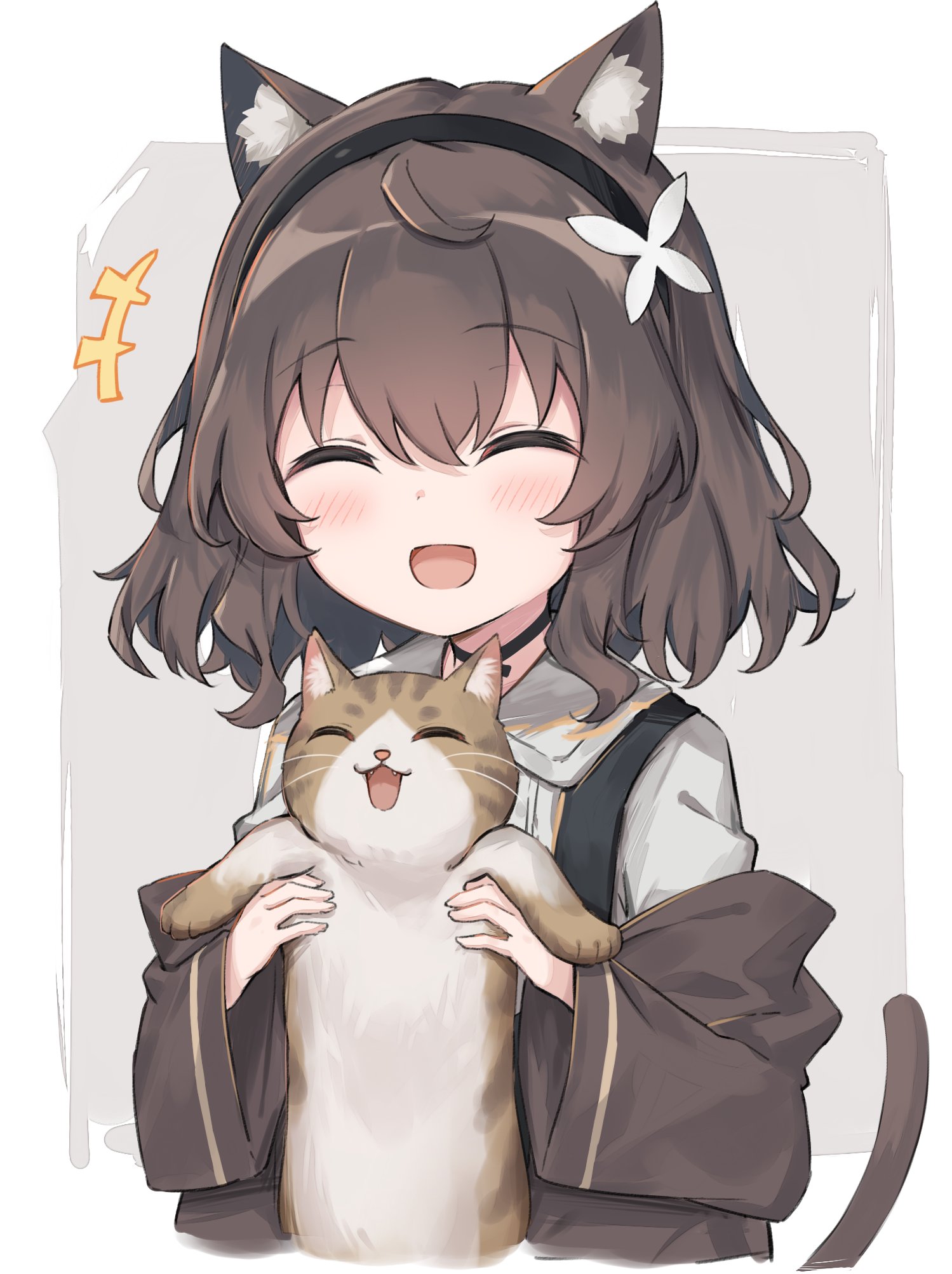 动漫美图#   可爱的猫耳少女,萌哒哒,好可爱! 图源:网络