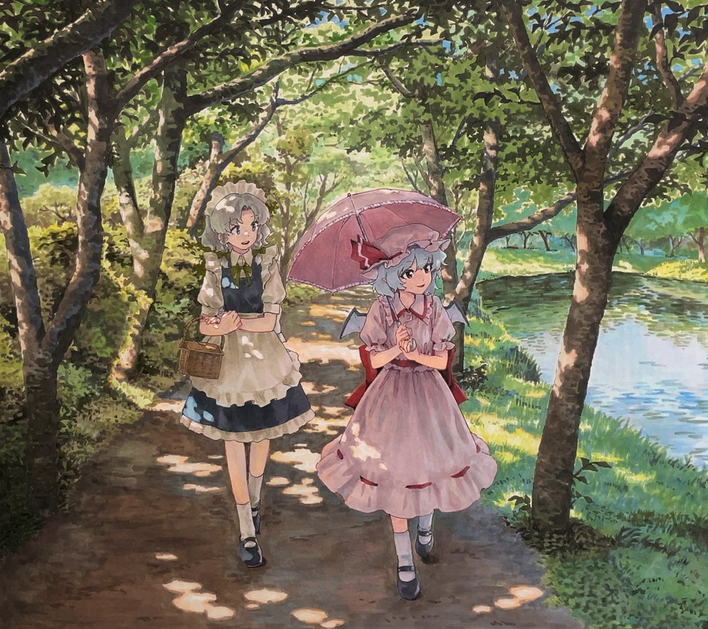 周末出外踏青野营的主仆二人组……  #推特爱上二次元#  画师:白玉派