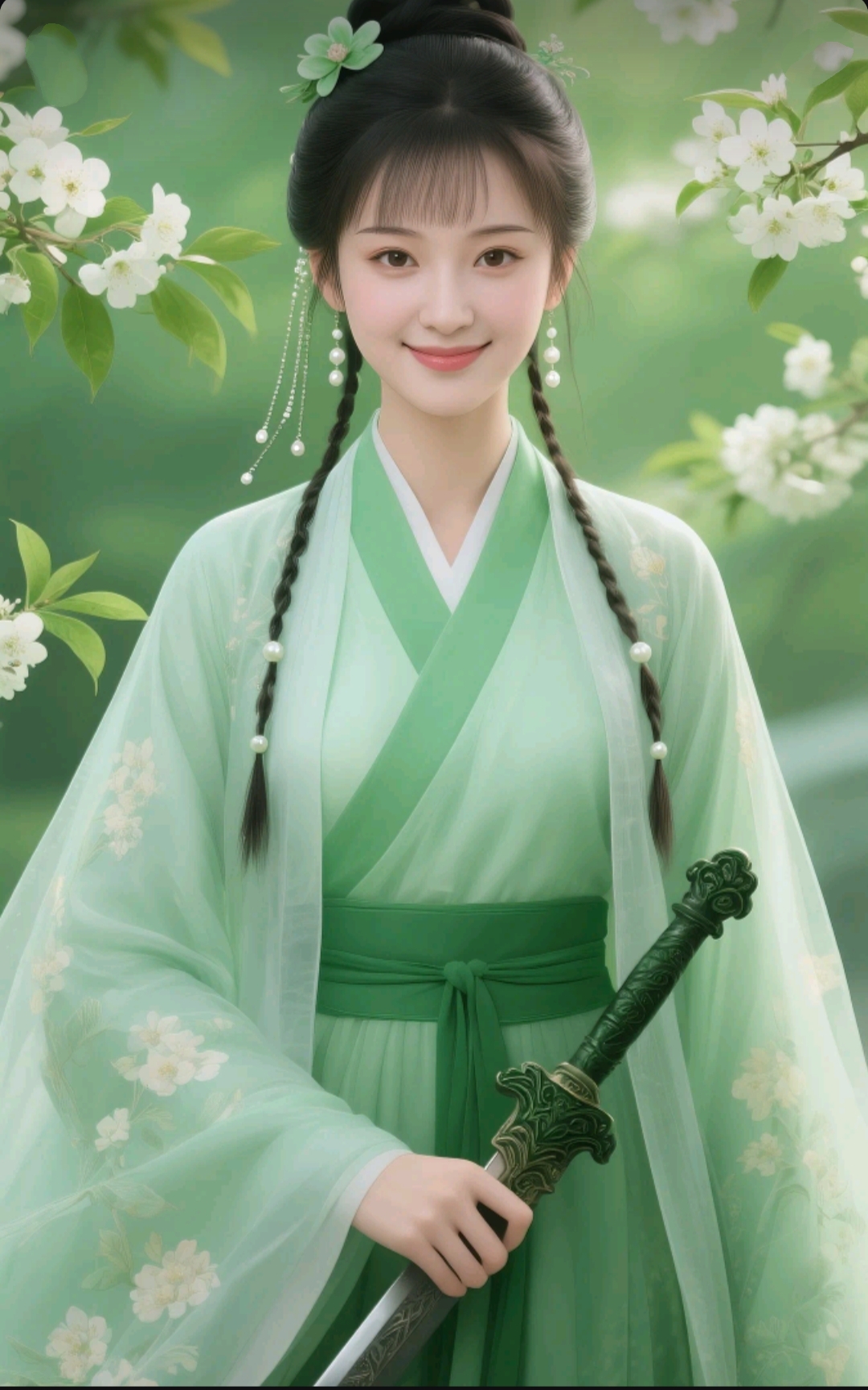 披荆斩棘,那是对勇气与梦想的绿衣仙女古装绿衣图片女明星古装持剑