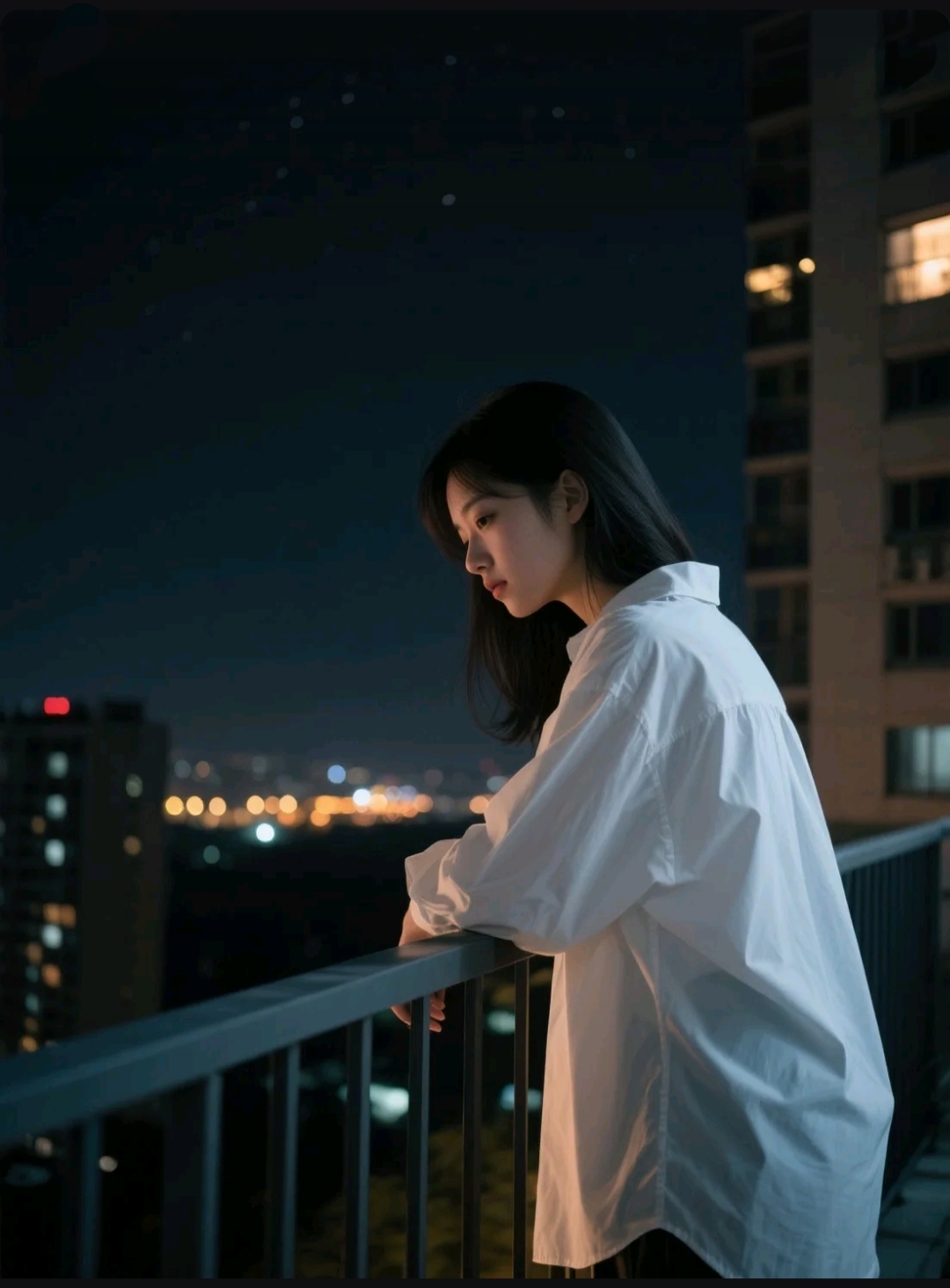 记得给客户改第28版方案时,电脑右雇硪桓鋈 望窗外图片一个人看夜景