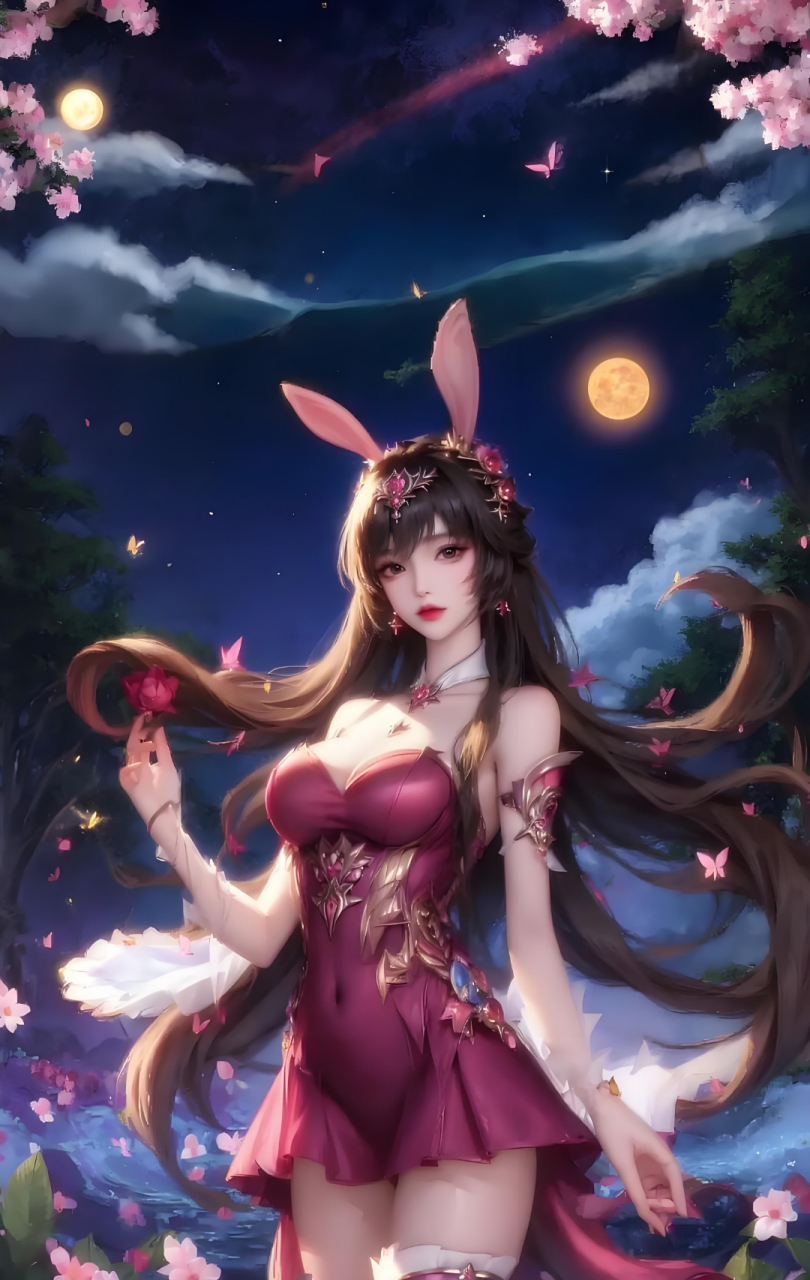 斗罗大陆小舞壁纸:月下舞翩跹,花间露珠莹,仙子轻纱舞,幽梦落凡尘.