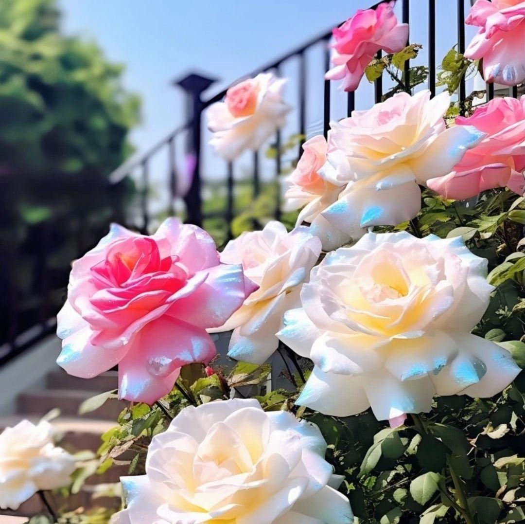 今日份的浪漫,来自这束渐变的玫瑰花.