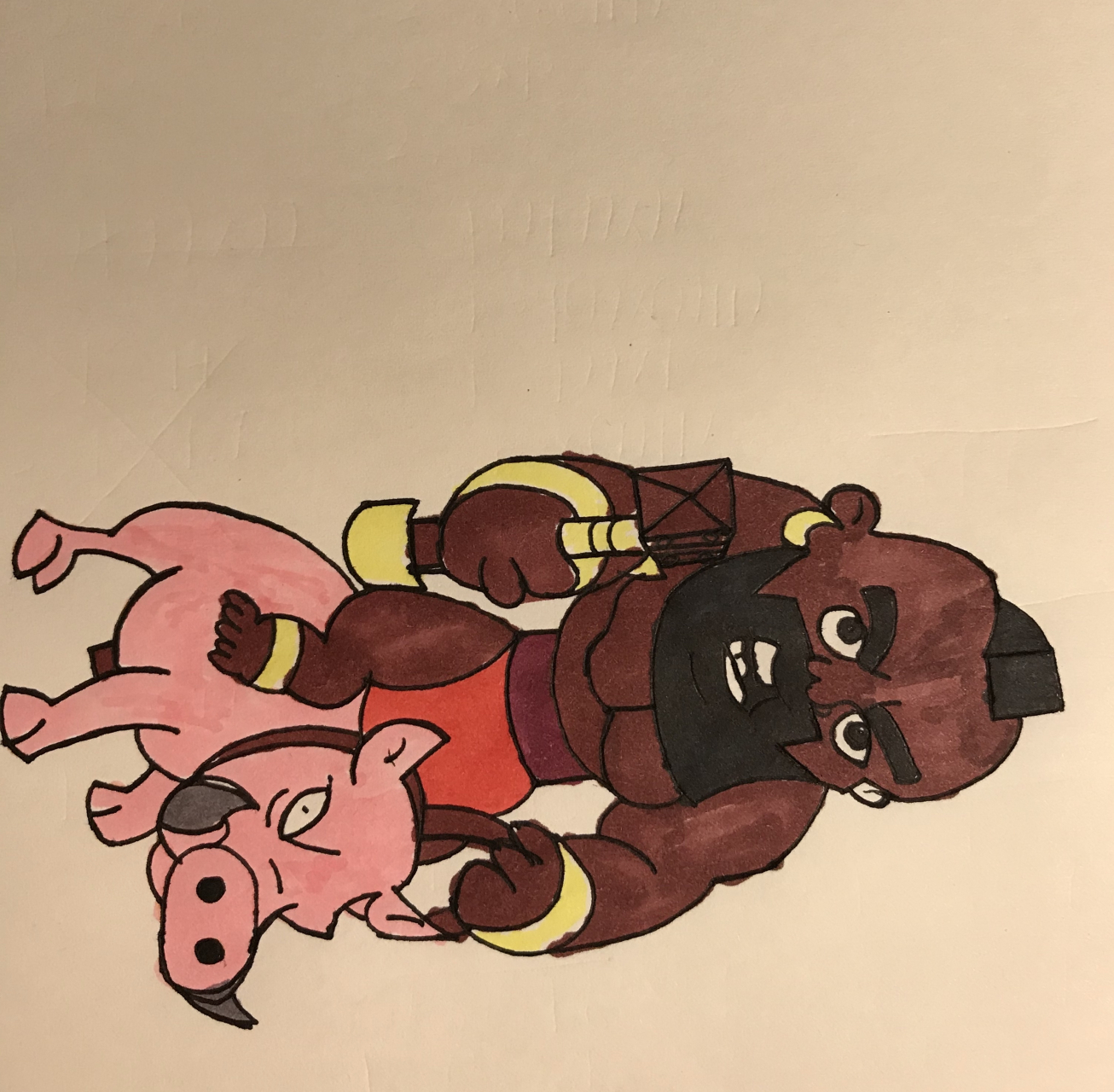 偶然翻到小时候画的画,coc-野猪骑士.真是很萌呢.[滑稽][滑稽][滑稽]