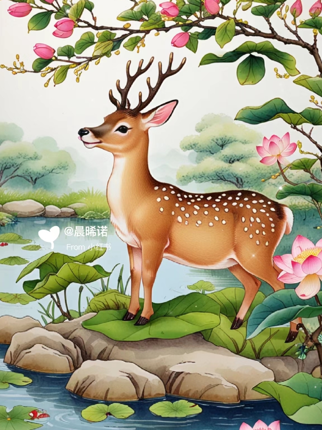 小鹿仿佛沉浸在一个梦幻的世界里#动态流量挑战赛