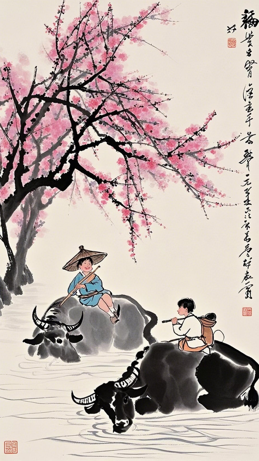 欲问仙源何处是, 牧童笛引水西头
