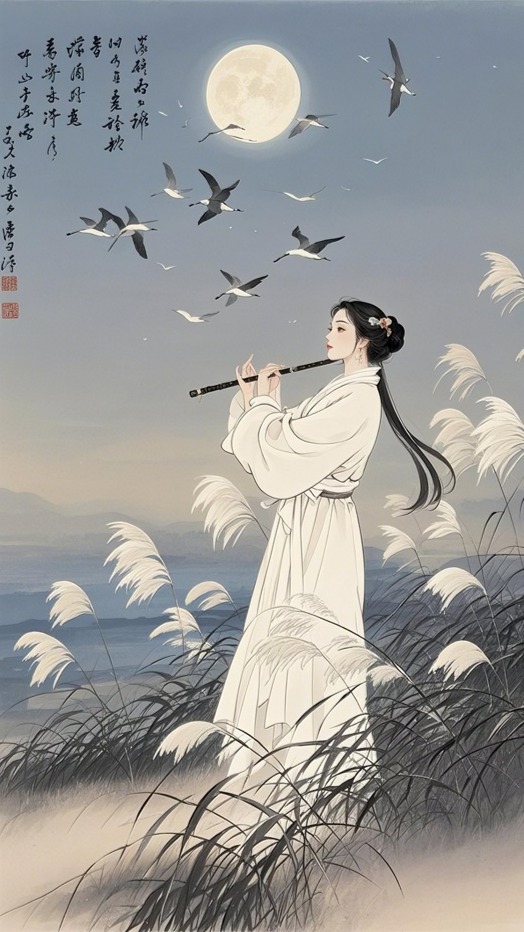 翩翩飞鸟随音舞, 袅袅余音绕野梁