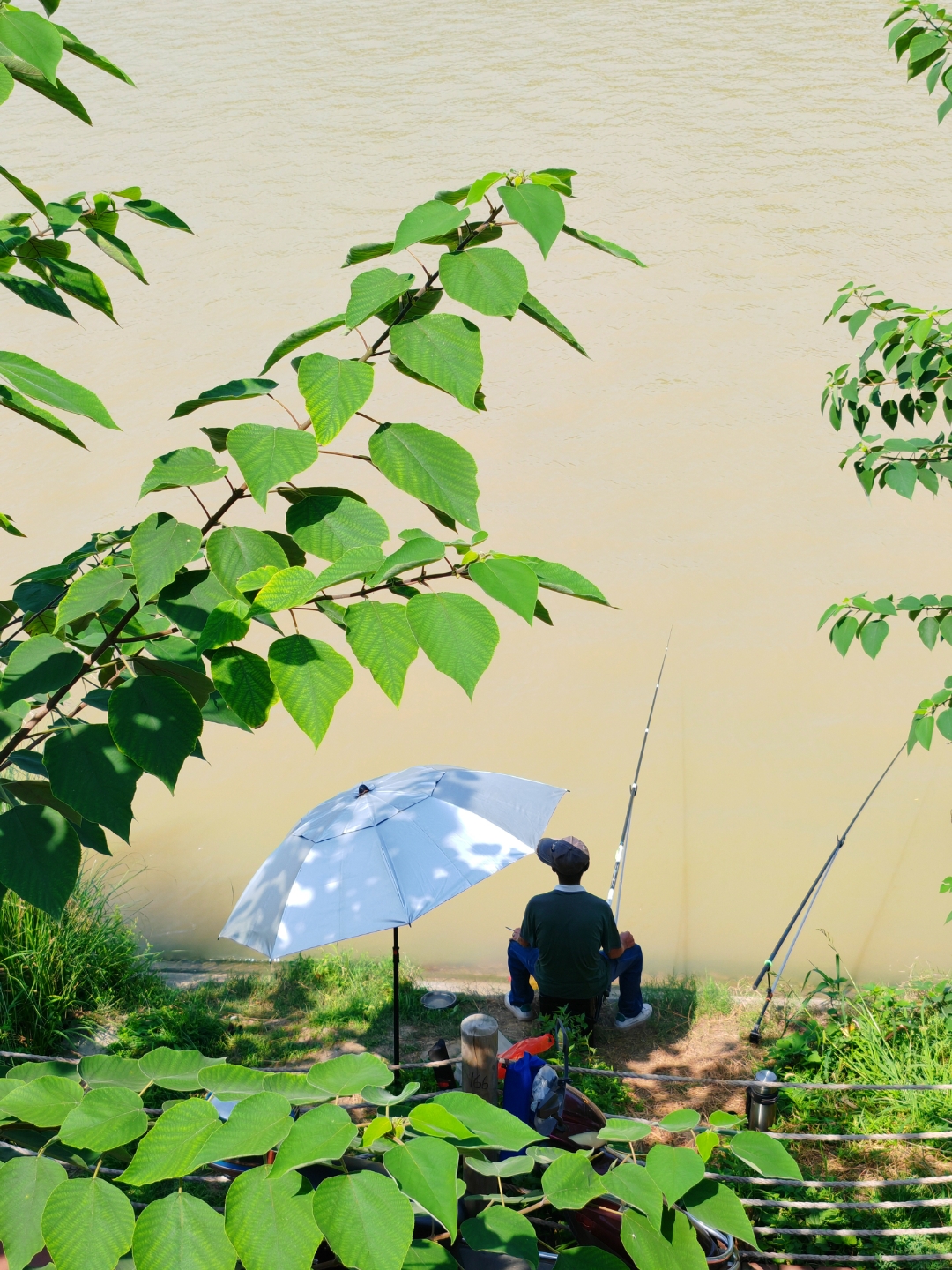 河边垂钓,静享闲暇时光.  嘉陵江利州江潭,舒展川流不息的锦绣画卷!